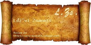 Lévi Zsanett névjegykártya